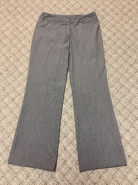 Rafaella Black White Textured Plaid Straight Leg Dress Pants Size 6
